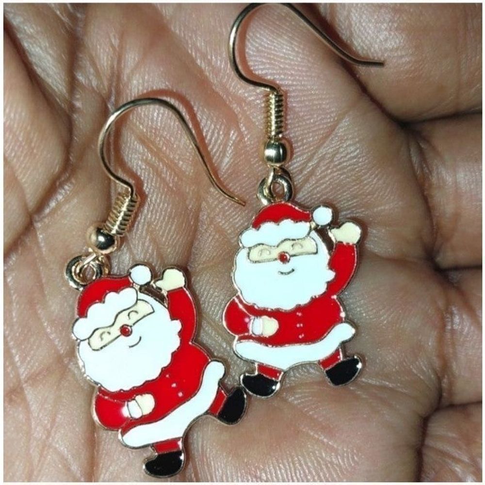 Holiday Santa Christmas Earrings